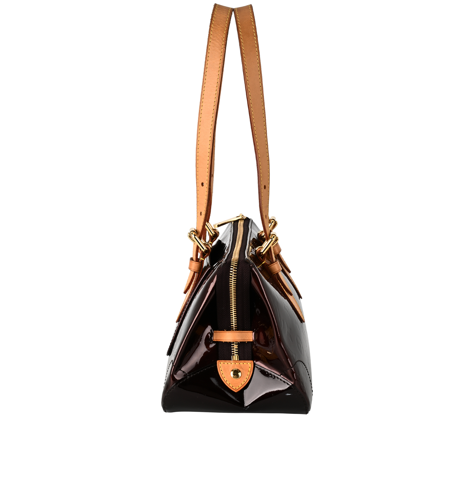 Rosewood Avenue, &pound;550, Handbags, Burgundy, Patent Leather, Bottom view